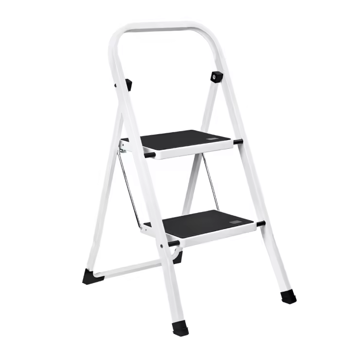 Escalera T-Lovendo Plegable 2 Peldaños Antideslizante Color Blanco - 1