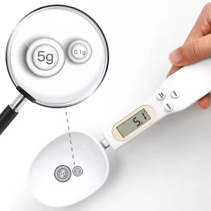 Porcheddu Cubo de Pesar Herramienta de Cocina Electrónica Medidor de Café Harina Polvo Horeado LCD Digital Ajustable Material Plástico - 1