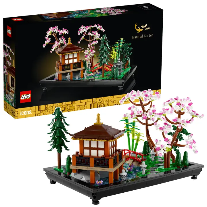 LEGO 10315 Icons Jardín Meditativo, Jardín Zen Botánico para Adultos con Flores de Loto, Inspirado en Tradiciones Japonesas - 1