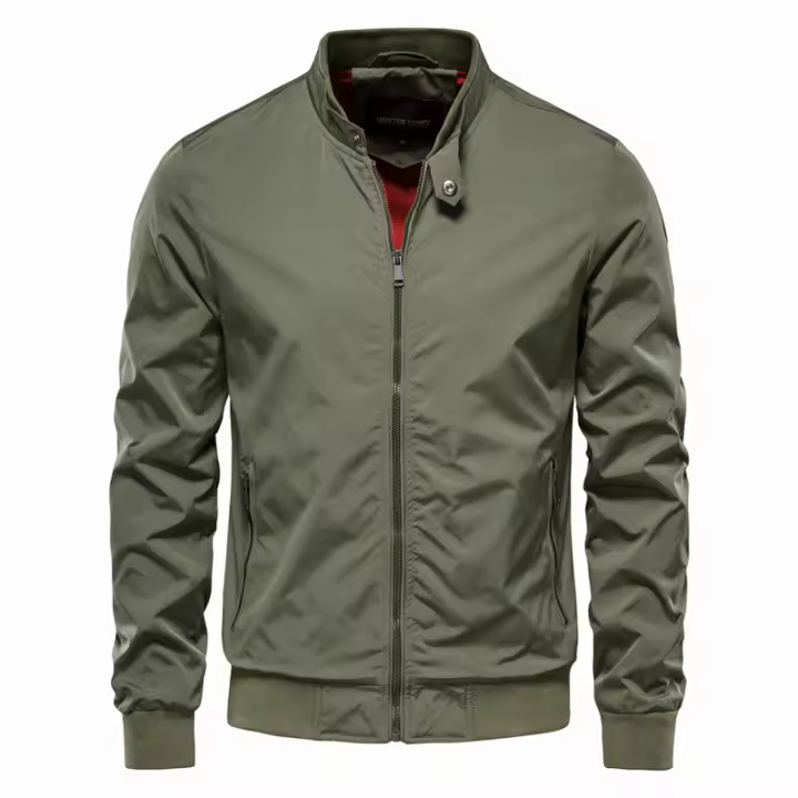 Nueva chaqueta de otoño con cuello levantado para hombre, abrigo informal de estilo coreano, chaqueta superior ajustada a la moda para hombre americano - 1