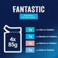 Felix Purina Fantastic Comida Húmeda para Gato Adulto Pack Surtido Pescados, 12 paquetes de 4 sobres 85g - 48 - details 3