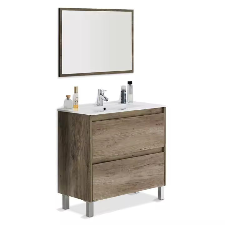 Mueble de baño con espejo Dakota 2 cajones - 1