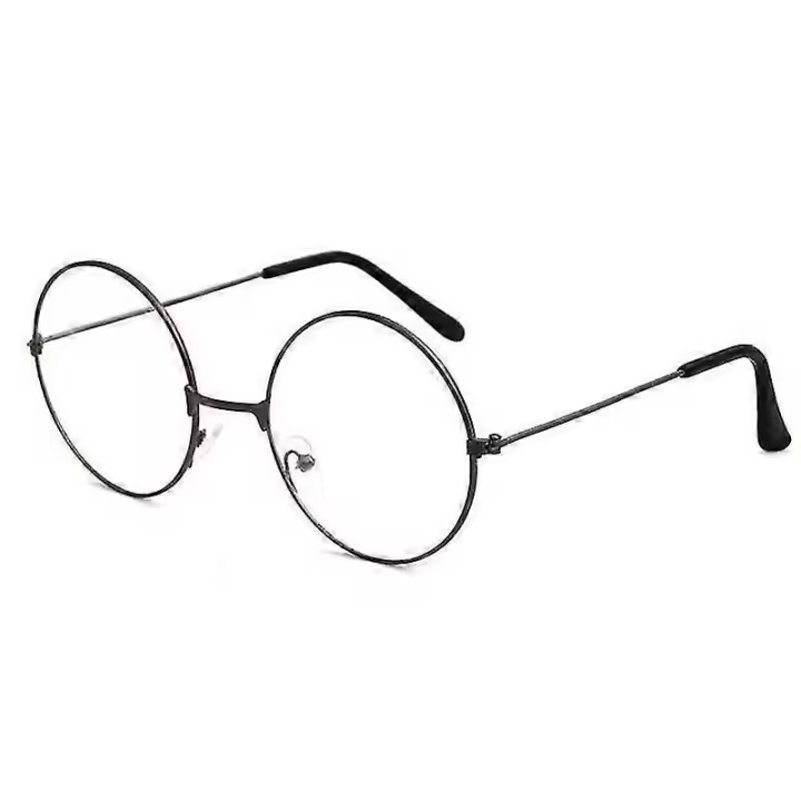 Vintage Round Glasses Frames, Harajuku Men's and Women's Frames, Black - 1