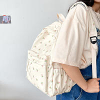 Mochila Escolar Para Niñas Estudiantes Floral Blanca Mochila De Mujer Linda Bolsa De Libros Nylon Rucksack Para Adolescentes - details 3