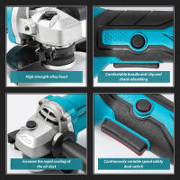 Amoladora angular de litio sin escobillas 13000rpm 21V de alta potencia de corte y lijado con 125mm de corte de metal + mortaja Tres velocidades Diseño ergonómico antideslizante - details 2