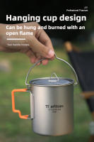 Taza De Camping Tiartisan De Titanio Puro Con Mango Colapsable De Silicona Ultraligera Portátil Para Té Y Café 450ml/750ml - details 5