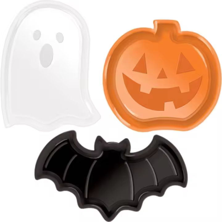 Platos de fruta de Halloween, juego de 3, bandeja para aperitivos con forma de calabaza, fantasma y murciélago, bandeja para galletas, bandeja para servir para fiestas de Halloween - 1