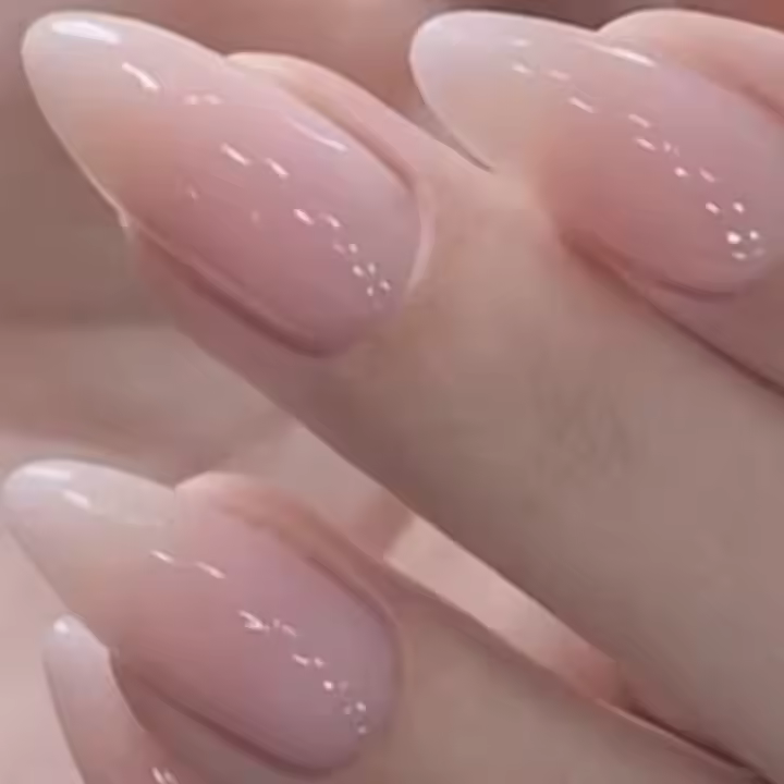 24pcs Uñas Postizas De Alerón Algodón En Gradiente Blanco Con Archivo De Uñas Y Pegamento Kit De 1pc Para Unidades - 1