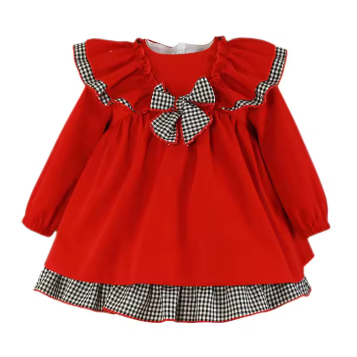 Miranda Vestido Bebe Niña 32/0148/V ROJO ropa niños Winter ROYALE CORDONETS - 1