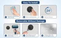 Gancho De Toalla Adhesivo Extra Fuerte Acero Inoxidable Soporte De Pared Para Cocina Y Baño Montaje Sin Perforar Resistente Al Rusticidad - details 3