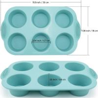 Banja de hornear de silicona antiadherente para muffin, cupcakes, brownies y Mora, 3 Colores, 6 cavidades - details 0