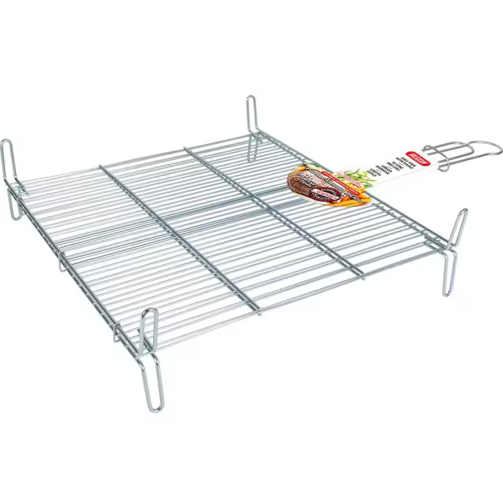 Algon - Parrilla Barbacoa Doble Zincada 50x50 cm - Resistente y Fácil de Limpiar - Versátil para Exteriores - Portátil - 1