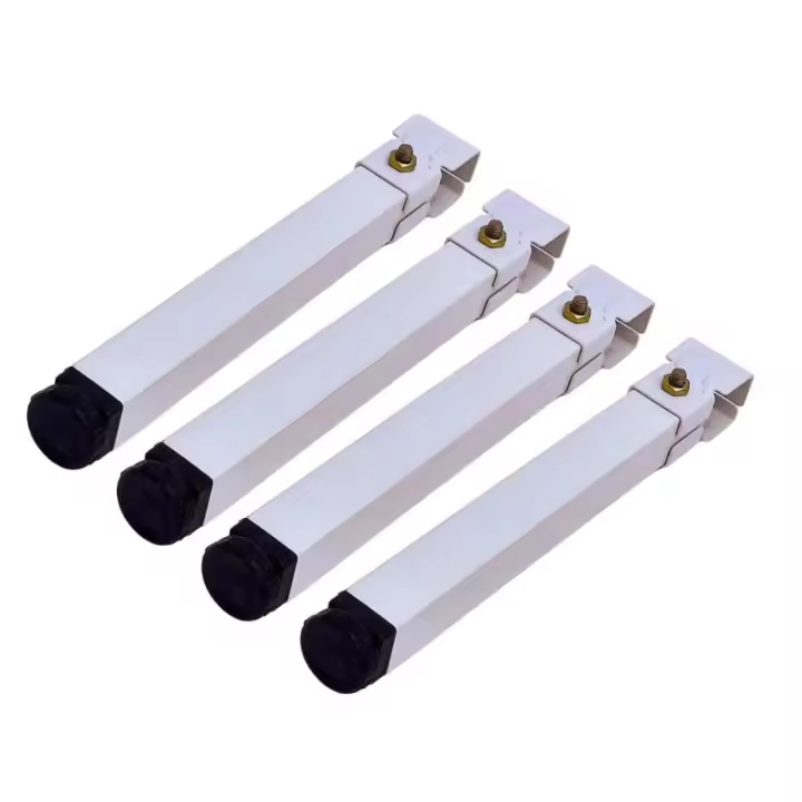 GREATOOL Juego de 4 Patas para Somier, Patas de Tubo de Sujeción de Altura Ajustable, 27cm - 37cm, Patas de Elevación de Cama Cuadradas de Metal - 1