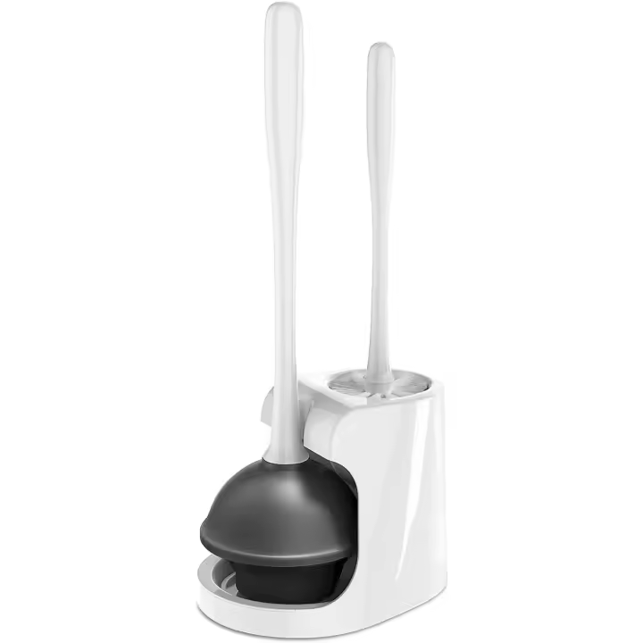 Juego de Desatascador y Escobilla para Odorless y Blanco - Diseño Práctico y Elega - Almacenamiento Higiénico y que Ahorra Espacio - 1
