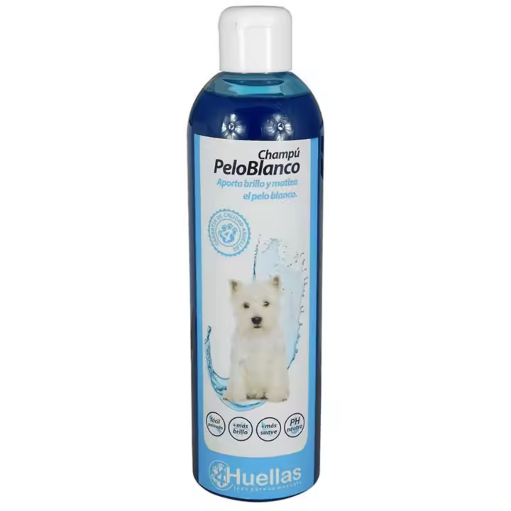 Champú Pelo Blanco 4 Huellas – Realza el Brillo del Pelaje Claro en Perros - 1
