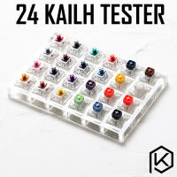 Prueba De Teclado Mecánico Con Base De Acrílico Y Teclas En Blanco Kailh Box Heavy pro En Colores Morado Naranja Amarillo Y Oro 24 Switches - details 0