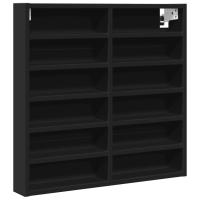 vidaXL Vitrina de madera de ingeniería 60x8,5x58 cm Blanco, Negro, Roble Sonoma Mueble Almacenaje Estantería para Oficina, Estudio, Dormitorio Estantería/Librería/ mueble de Almacenamiento - details 2