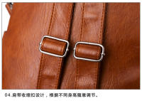 Mochipa de cuero estilo Korean, mochila de gran capacidad A LA Moda para Mujer, Bolso de hombro, mochila de viaje, Bolso de Mujer - details 29
