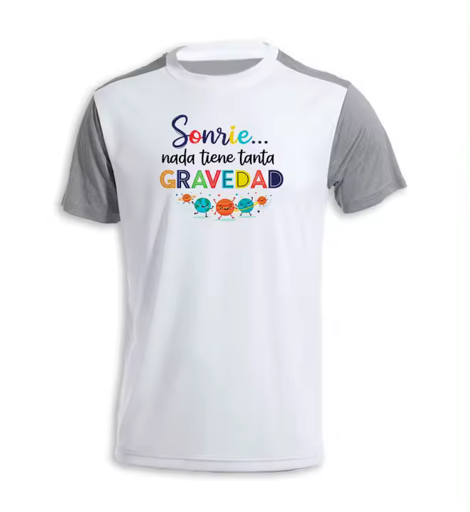 MERCHANDMANIA CAMISETA bicolor frase motivadora sonrisa amigos amistad gente tshirt - 1