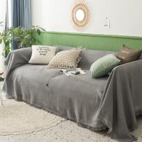 Manta De Algodón Nórdica De Color Sólido Para Todas Las Estaciones Toalla De Pelusa De Viento Simple Cojín Para Almuerzo Estilo Clásico Rectangular Para Adultos - details 1