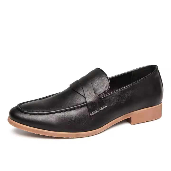 Zapatos De Cuero Genuino Para Hombre Tallas Grandes 46 47 Estilo Británico Coreano Zapatos Lujosos Casuales Con Punta Pointy Cerrado SLIP-ON Para Oficina Y Vida Diaria - 1