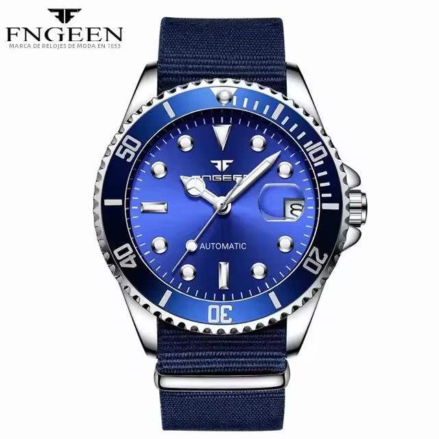 Reloj De Mezquita Para Hombre FNGEEN 9001 Lujo Acero Torbión Esqueleto Automático Luminoso Fecha Diamante Reloj De Pulsera Resistente Al Choque Y a Agua - 1