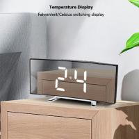 Reloj De Mesa Digital LED Con Espejo Pantalla Grande De 6 Pulgadas Reloj De Alarma Creativo Recargable Por USB Y Pilas Potencia Batería Reloj De Noche Para La Cama - details 4