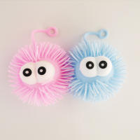 Bola De Peluche Luminosa Juguete De Alivio Y Squeezing Para Niños Ojos Grandes Y Pelo Denso Juguete Elástico Aleatorio Estilos De Ojos - details 6