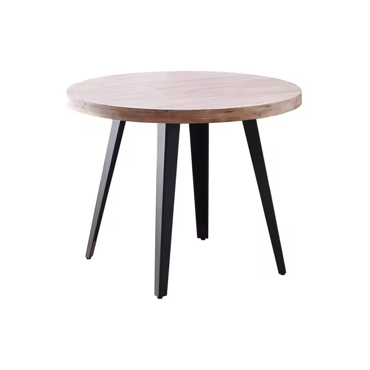 MESA COMEDOR REDONDA FIJA BERG 100 CM  ROBLE HONEY / NEGRO.  ADC MUEBLECENTER  Envío Gratuito - 1