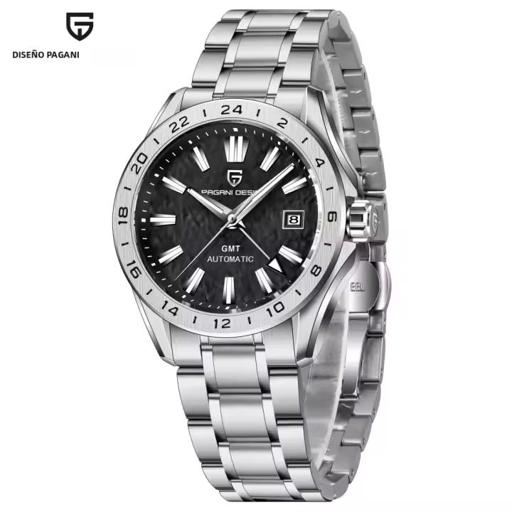 Reloj De Lujo Para Hombre PAGANI DESIGN 2025 39mm Textura Del Desierto GMT Automático De Negocios Vidrio De Zafiro Resistantes Al Agua Y Al Choque - 1