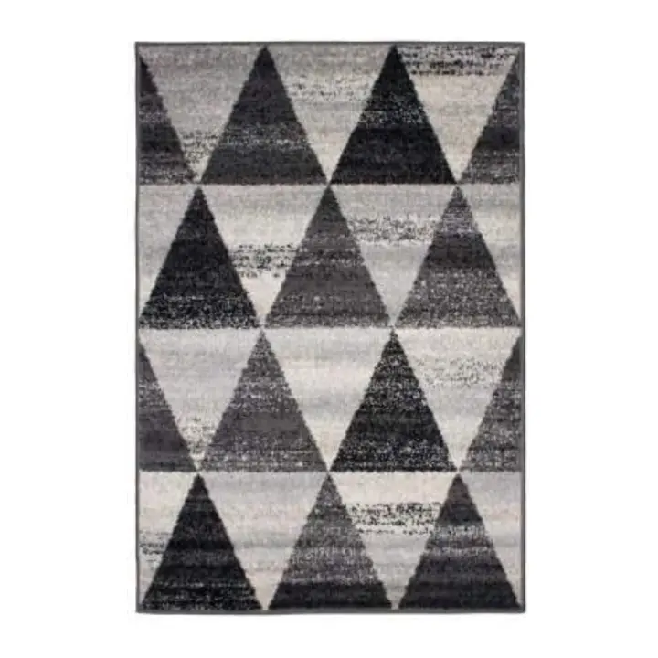 Alfombra de Salon Moderna de diseño Geometrico CARMINA  De Pelo Corto en Polipropileno Frisse y 100% Lavable  Ideal para Salón, Comedor o habitacion  varias Medidas y Colores - 1