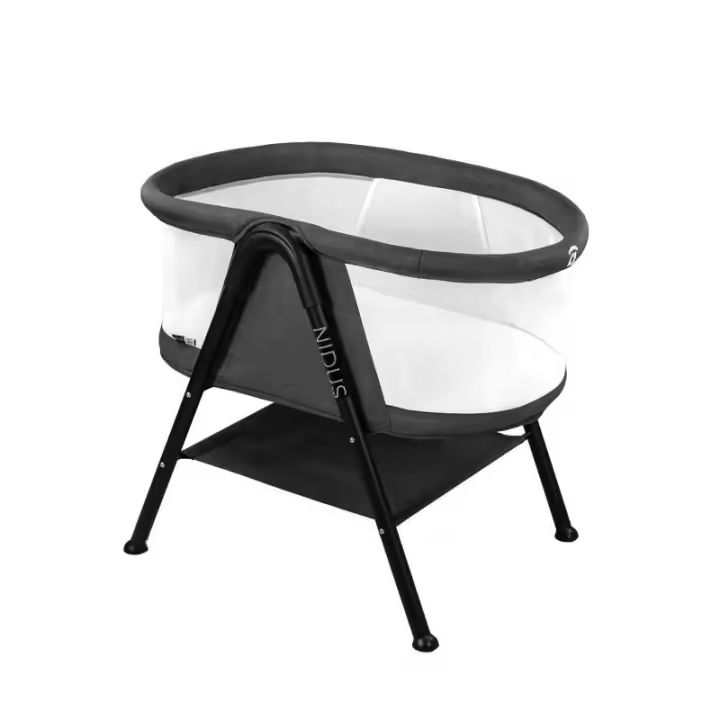 Asalvo Mini Cuna Nidus Antracita - Diseño y Confort para Tu Bebé - Cuna Moderna y Elegante para el Hogar - 1