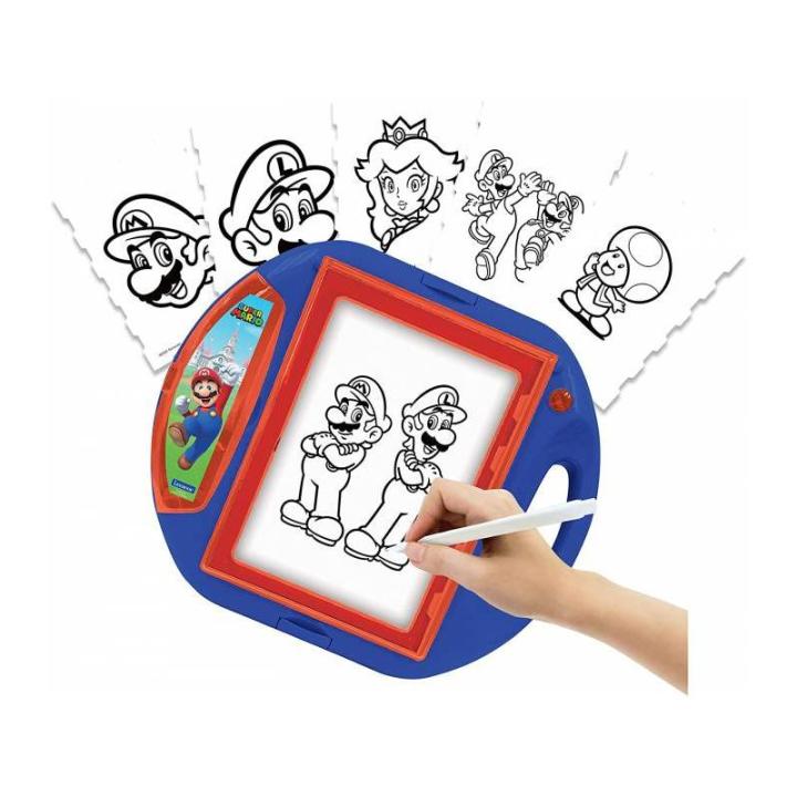 PROYECTOR DE DIBUJO SUPER MARIO CON PALNTILLA Y SELLOS DE LEXIBOOK