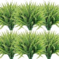 2Pcs Plantas Artificiales Ramales De Hierba Falsa Verde Resistente Al UV Para Exterior Decoración De Hogar Y Bodas - details 0
