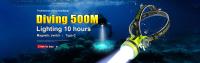 Lámpara De Cara Profesional Para Escuba 2024 Con Luz LED De Alta Potencia 500M IPX8 Submarina Para Pesca Y Rescate Recargable Tipo-C - details 0