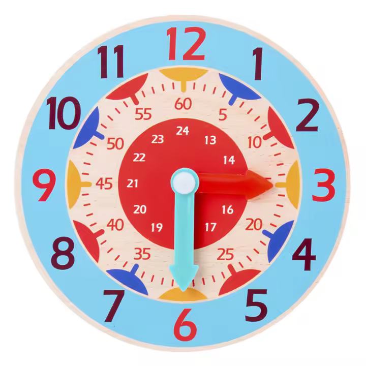Reloj De Madera Multicolor Para Niños Juguetes Educativos Montessori Ayuda En La Comprensión De La Hora Minuto Y Segundo Para Preescolares - 1