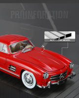 Modelo De Coche a Escala 1:24 Mercedes Benz 300SL Aleación Coche Clásico Vintage Diecast Metal Con Sonido Y Luz Regalo Para Niños Juguete De Colección - details 2