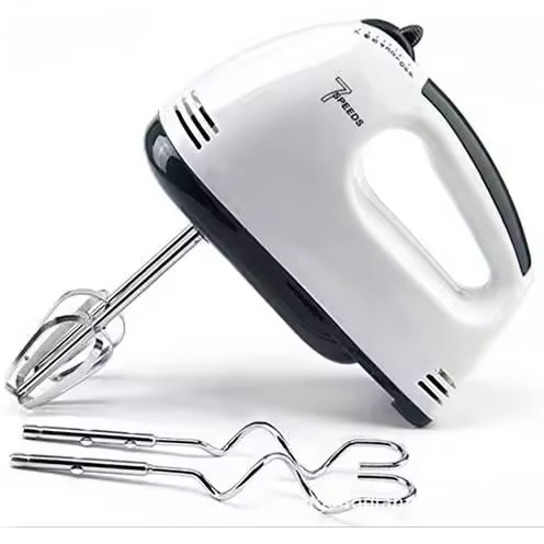 Batidora de mano eléctrica, batidora de 7 velocidades, batidora de mano con batidora y gancho para amasar, para pasteles, nata, brownies - 1