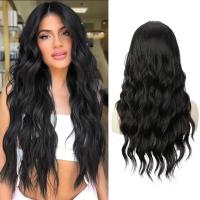 Pelucas Sintéticas De Onda Profunda Para Mujeres Negras Peluca Rizada Suave Natural Color Negro Reemplazo Para Uso Diario Y Fiestas 30 Pulgadas - details 3