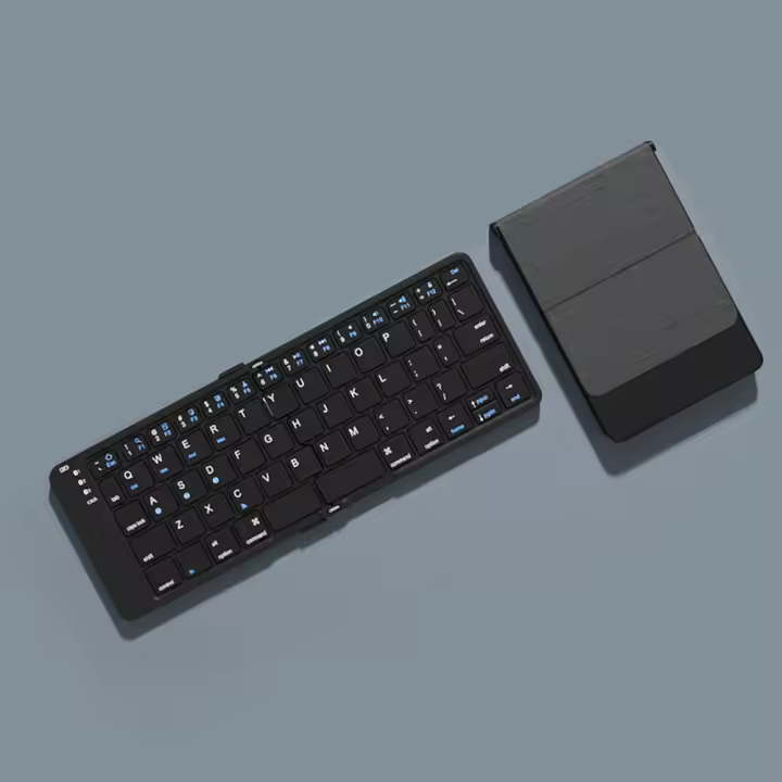 Teclado Bluetooth Plegable BOW Recargable Inalámbrico 2.4G Para iPhone iPad Laptop Desktop Mini Teclado Ergonómico Multifuncional - 1