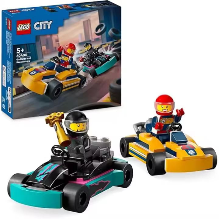 LEGO: City Karts y Pilotos de Carreras - 2 Mini karts de Juguete - Coches de Competición - Regalo Original - Edad recomendada mayores de 5 años - 1