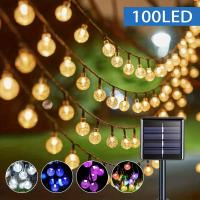 Luces De Cadena Solar De Cristal Globular IP65 39FT Con 100 LED Y 8 Modos De Iluminación Para Exterior Halloween Y Navidad Fiesta - details 0