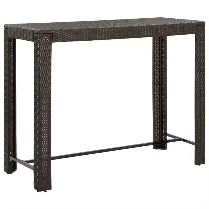 Mesa alta de jardín ratán sintético marrón 140,5x60,5x110,5 cm - 1