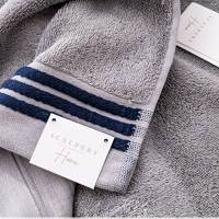 Scalpers Home Toalla de baño 90x150cm 100% Algodón 550GSM gris con rayas - details 3