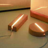 Soporte De Lámpara Luminosa DIY En Madera Sólida Base De Luz Nocturna LED De Acrílico 3D Decoración Para Habitación Y Sala - details 1