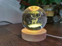 Luz Nocturna De Cristal 3D Pequeño Príncipe 6cm Con Base De Madera LED Siete Colores Regalo Para Niños Y Niñas Para Navidad - details 4