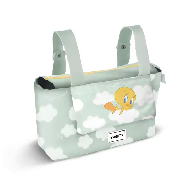 Looney Tunes Tweety (Piolín) Clouds Bolso Organizador Carro Bebé Hamper Mommy, Verde - 1