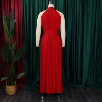 Elegante Monopiece Plisado Para Mujer Con Cinturón Y Pierna Ancha De Largo Al Suelo Sin Mangas Y Cuello Redondo Para Fiesta Y Cumpleaños - details 25