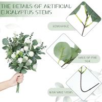 30PCS Hojas De Eucalipto Falsas Para Decoración Navideña Y Bodas Arreglo Floral Artificial Para Hogar Y Jardín - details 5