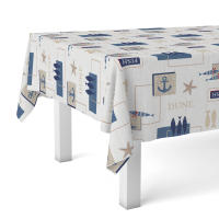 VALENTIA HOME Mantel Hule Mar | Estampado Antimanchas | Repelente de Agua | Protección Mesa | Comedor o Cocina | Varios Tamaños - details 0